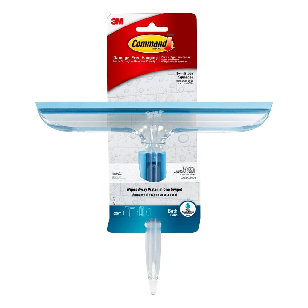 Command Bath Twin Blade Squeegee with WaterResistant Strips Walmart