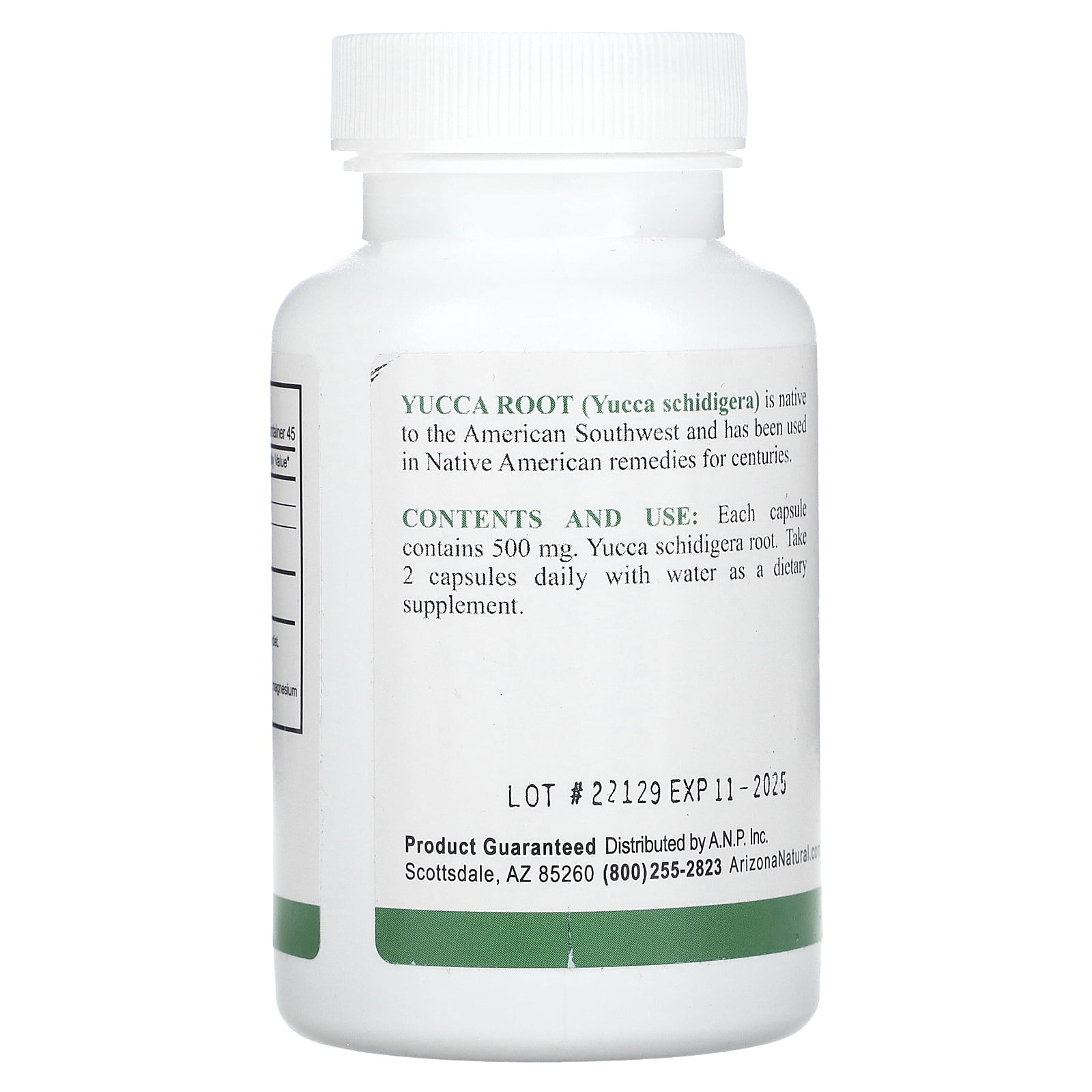 Arizona Natural Yucca Root, 90 Capsules (250 mg Per Capsule