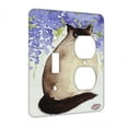 thumbnail image 1 of KuzmarK™ 2 Gang Single Toggle / Single Duplex Wall Plate - Himalayan with Wisteria Cat Art by Denise Every, 1 of 1