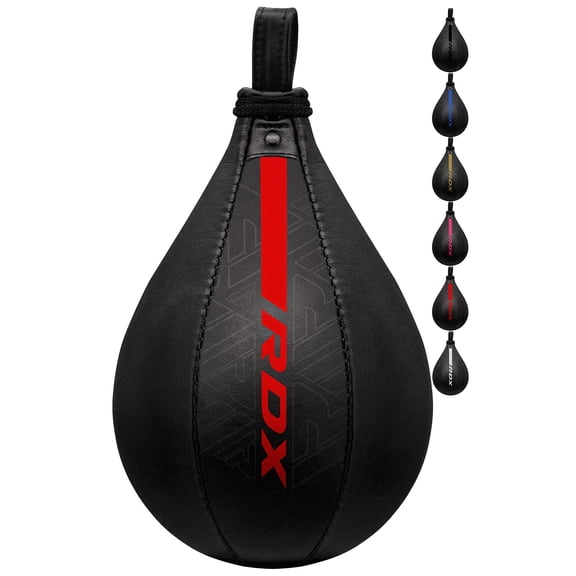 RDX Speed Bag Boxing Ball, Maya Hide Leather Dodge Striking Target with Additional Bladder, MMA Muay Thai Punching Workout Kicking Martial Arts Training Home Gym Exercise Speedball