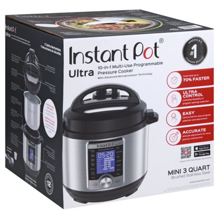 Instant Pot Ultra 3 Qt 10-in-1 Multi- Use Programmable Pressure Cooker