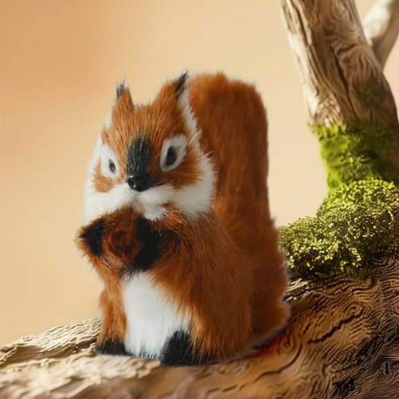 YOHAVEN Lifelike Simulation Animal Ornament, Handmade Resin Fluffy Figurine with Realistic Details, Decorative Ornament for Home Window Display Photography Props Holiday Gift