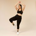 thumbnail image 3 of Nativ Sujetador Deportivo para Mujer, Sports Bra de Gran Comodidad para Yoga, Corto con Escote Redondo y Tirantes Cruzados, Soporte de Bajo Impacto, Negro, Talla Chica Nativ Brassiere, 3 of 7