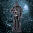 thumbnail image 2 of Disfraz medieval versátil Minnieouse para mujeres y hombres Renacimientos Monje Sacerdote Ropa Capa Túnica Disfraces blanco SG, 2 of 6