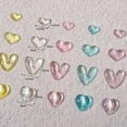 thumbnail image 6 of UDIYO 30Pcs Nail Ornaments Ice Penetration Translucent Flat Bottom Drill Peach Heart Rhinestone for Beauty, 6 of 7