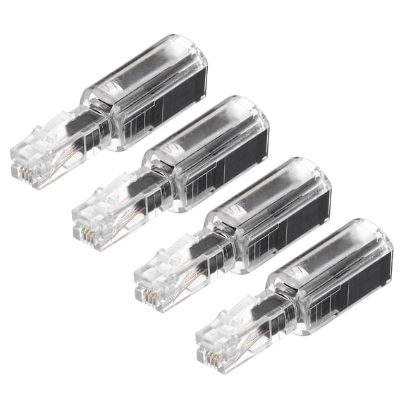 4 Pack Phone Cord Detangler, 360° Telephone Cord Detangler Swivel Anti Tangle Landline, Clear Black