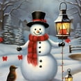thumbnail image 6 of WYYP Snowman Lantern Winter Round Tablecloth with Elastic Edge 100% Polyester Fiber Outdoor Fitted White, 6 of 8