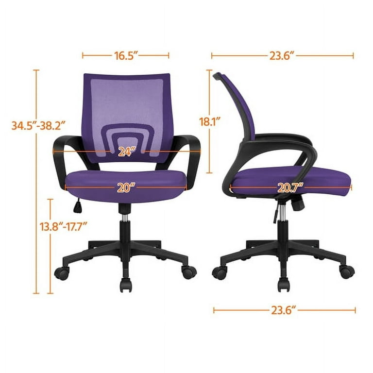 Purple High Back Office Chair with Lumbar Support 25.25 x 25.5 x 41.5 :  99662C-____ - Pro Line II by Office Star Products