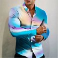 thumbnail image 1 of Camisa hawaiana nueva para hombre camisas de manga larga con líneas 3D blusas de gran tamaño para fiestas navideñas ropa de verano para mujer camisetas tops botones, 1 of 6