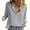 Grey-1, variant on Womens Boho Floral Cotton Linen Shirt V Neck Button Down Roll Up Long Sleeve Lapel Blouse Tops