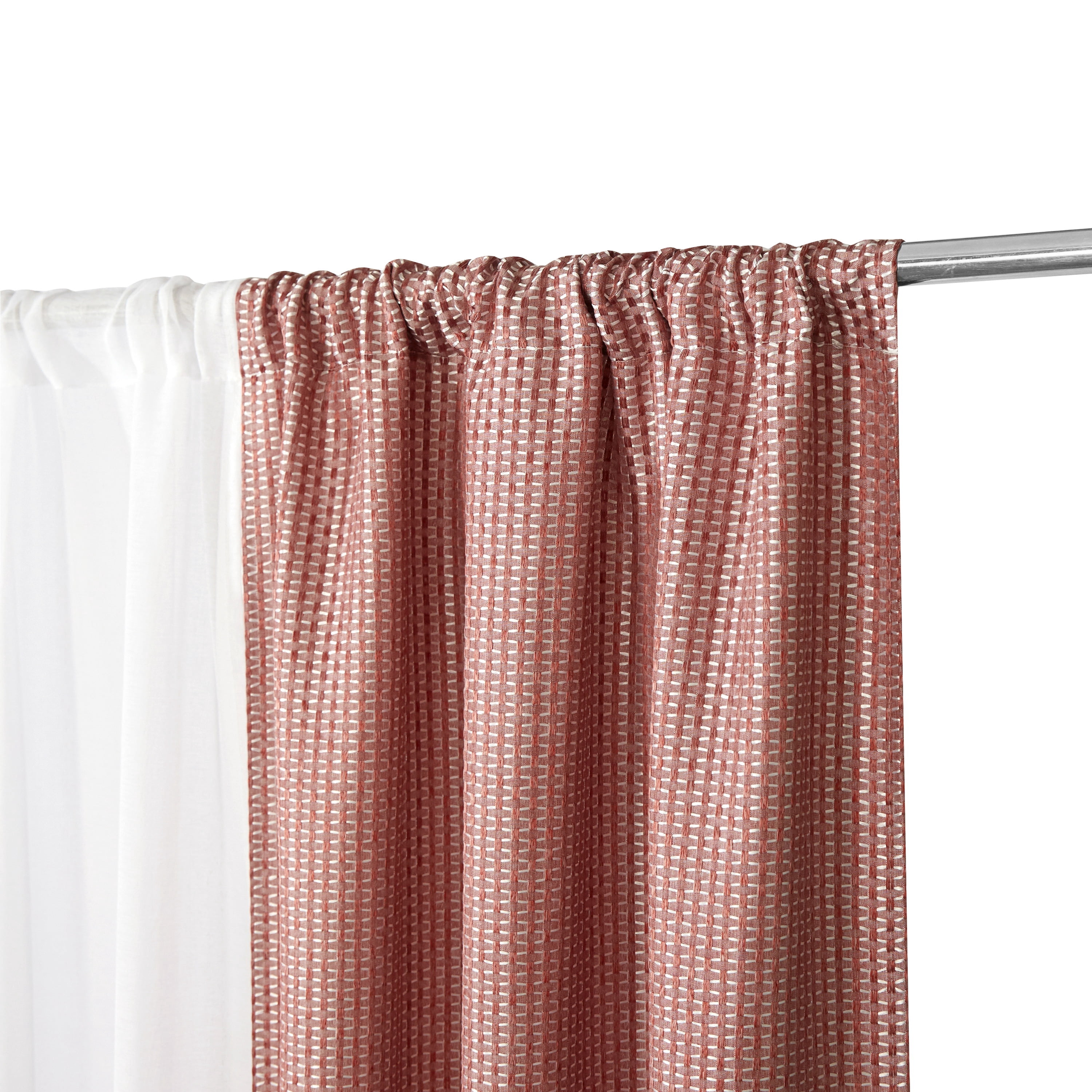 Better Homes & Gardens Traditional Jacquard Grommet Light Filtering, Sheer Curtain Panel, 74" x 95" (2 Panels)