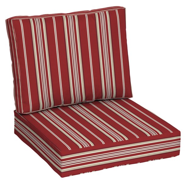 Better Homes Gardens Red Stripe 42 X 24 Outdoor 2 Piece Deep Seat Cushion Com Outdoor 2 Piece Deep Seat Cushion, Better Homes And Gardens Outdoor Deep Seating Cushion Set