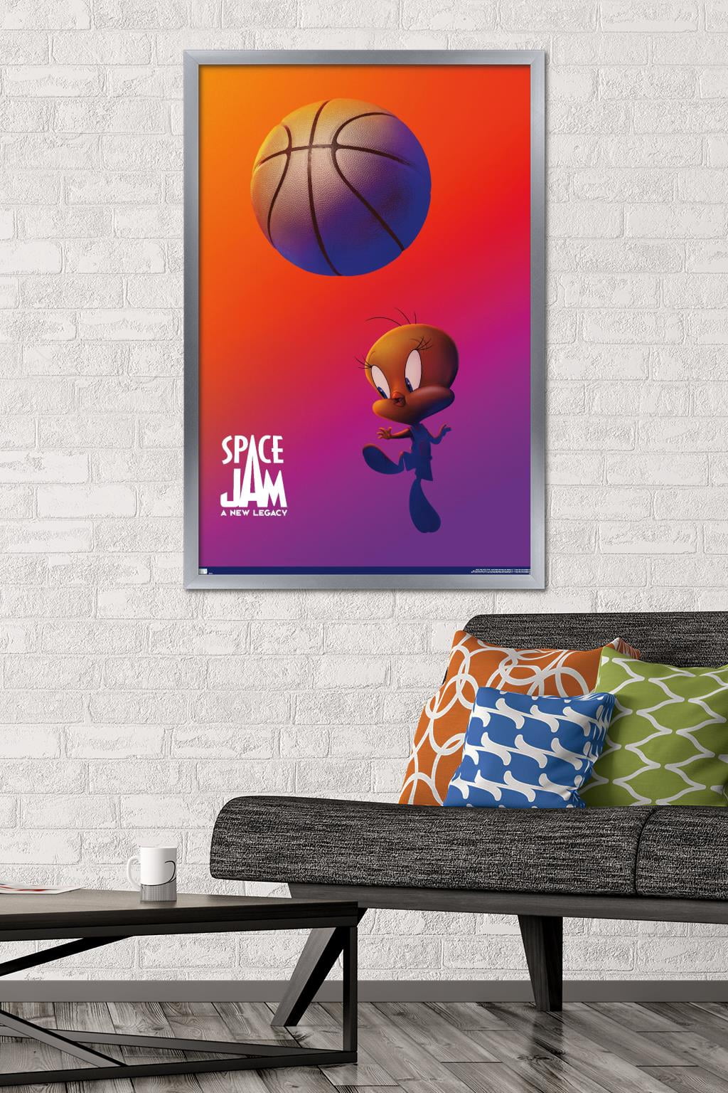 Space Jam: A New Legacy - Tweety One Sheet Wall Poster, 22.375" x 34", Framed