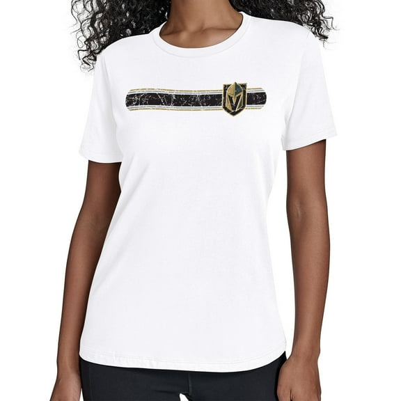 Women's Starter White Vegas Golden Knights Team Stripe T-Shirt