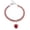 A003- Red, variant on Small Cat Collar | Blue Crystal Pet Collar | Sparkling Bling Heart Shaped Pendant Adjustable Pet Necklace for Cats