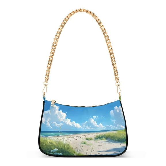 Sky Grass Sea BeachWomen Small Shoulder Bag Crossbody Tote Hobo Bags Purse Clutch Handbags with Chain Strap for Women