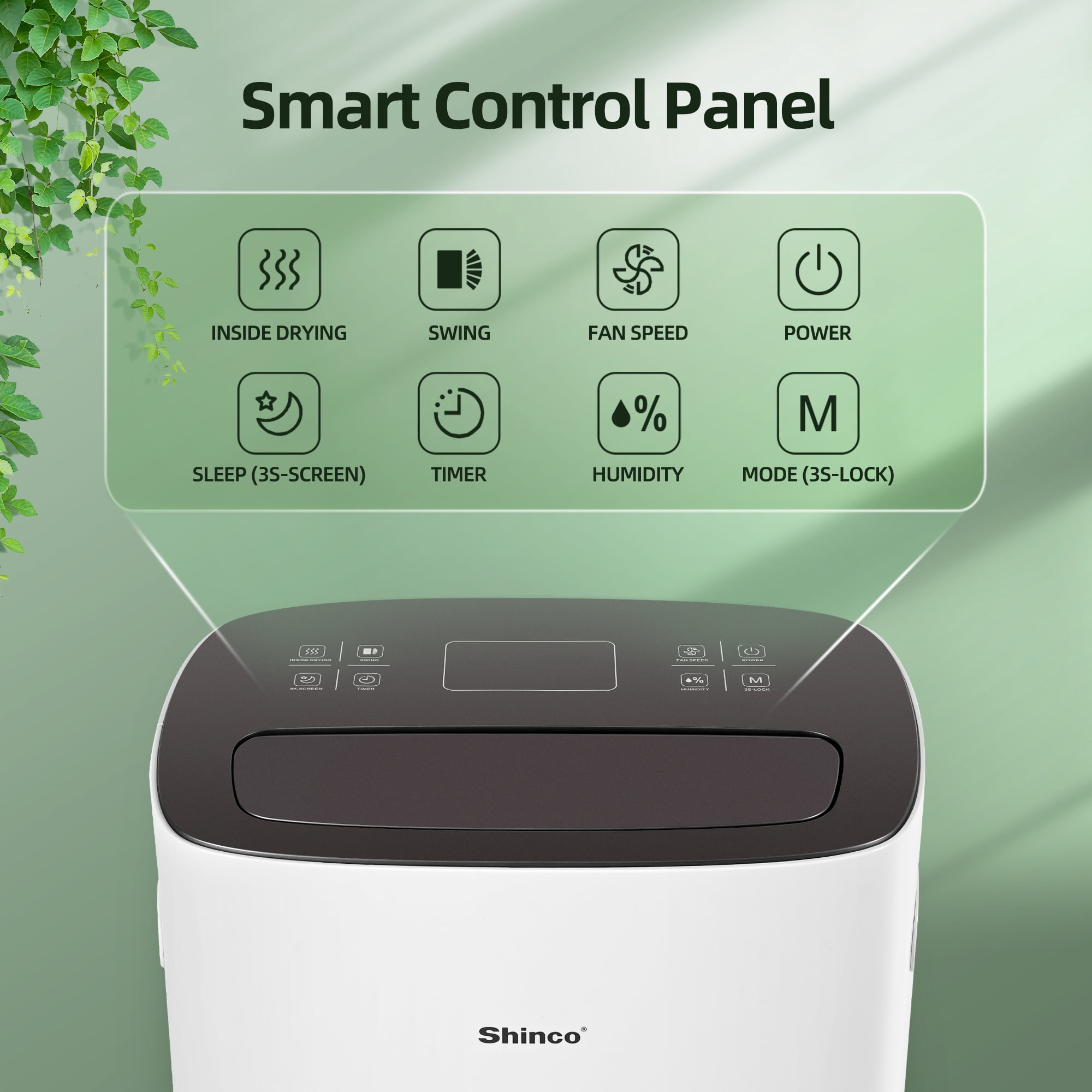 85 pt. 5,000 sq.ft. Portable Dehumidifier in White, with Auto Defrost, Variable Speeds, Continuous Run, 24H Timer