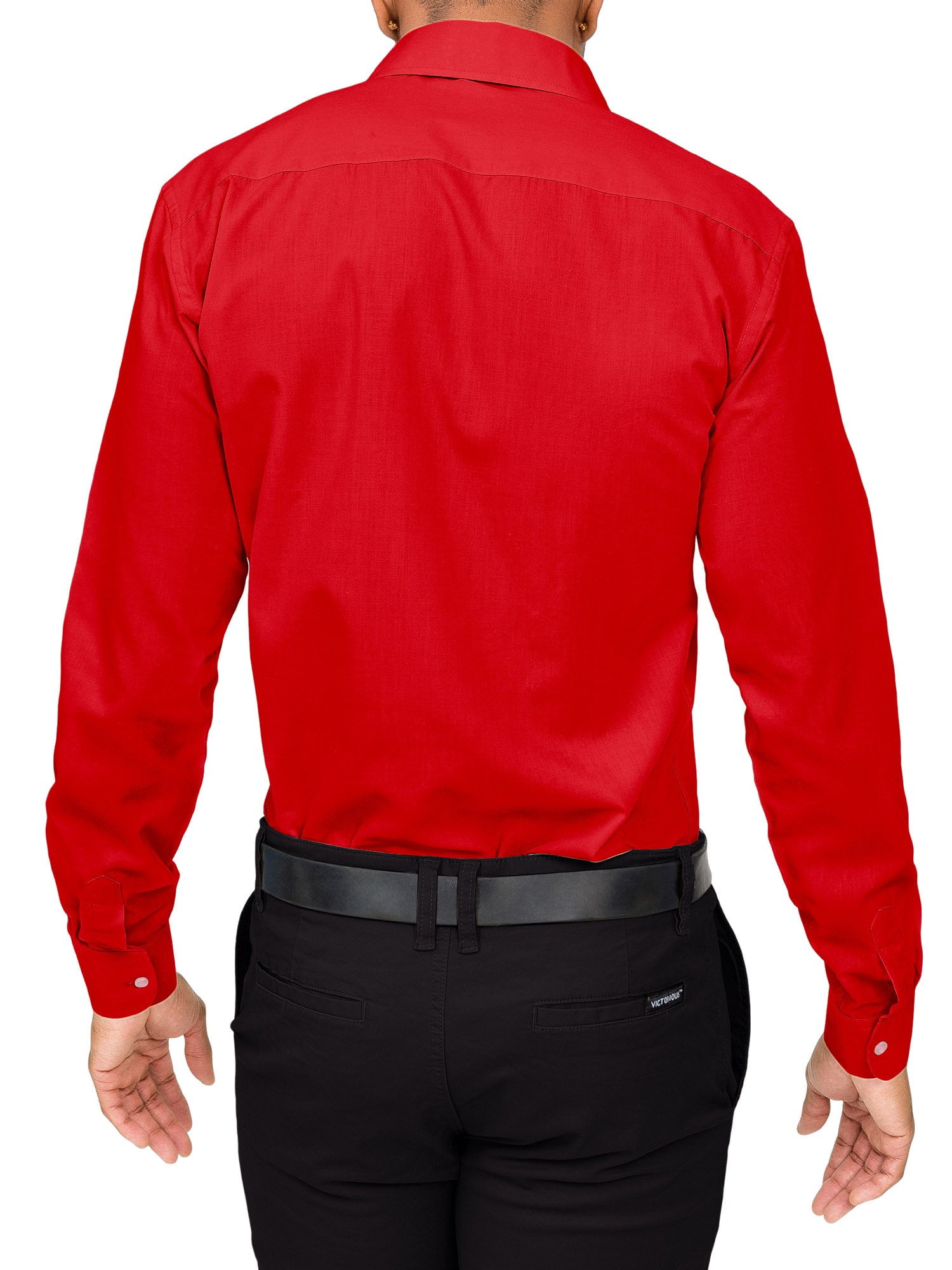 G-Style USA Men's Slim Fit Long Sleeve Dress Shirt - Red G-Style USA Men's Slim Fit Long Sleeve Dress Shirt - Red