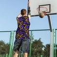 thumbnail image 5 of Naloa Golden Snake And Purple Rose Basketball Jersey Reversible Men's Mesh Athletic Sports Shirts Training Practice S-4XL4X-Large, 5 of 6
