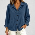 thumbnail image 2 of Tqcoqu Womens Button Front Corduroy Jacket, Solid Lapel Collar Long Sleeve Open Shirt Coat with Pockets, 2026 Fall Trendy Clothes, 2 of 6