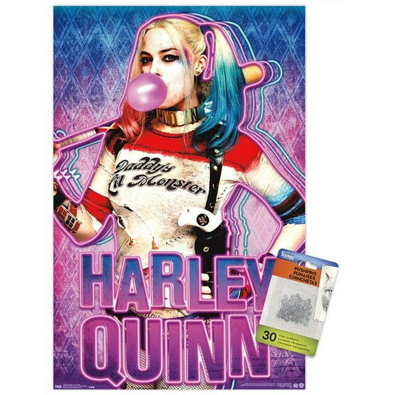 DC Comics Movie - Suicide Squad - Harley Gum Wall Poster with Push Pins, 14.725" x 22.375"