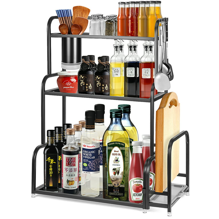 2/3-Tier Kitchen Spice Rack Stainless Steel Organizer Shelf