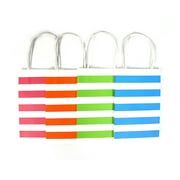 12CT Small Neon Stripe Biodegradable, Food Safe Ink & Paper Kraft Bag with White Sturdy Handle, Gift Expressions ( Small, Neon )