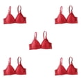 thumbnail image 3 of Sujetador sin aros Minnieouse para mujer lencería de realce copa de tres esquinas ropa interior transpirable Bralette Rojo S/M 70/75AB, 3 of 6