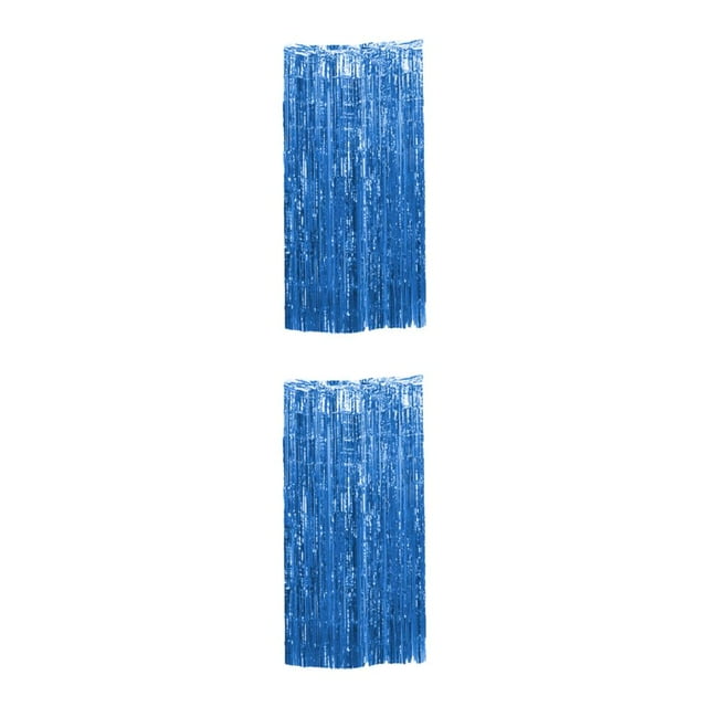 Baohd Finger-Safe Tassels Curtain For Good Demonstrating Effect Party Decorations Dark Blue 2Set