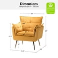 thumbnail image 6 of Classic Accent Chair Tufted Cushion Velvet Armchair Home Living Room Adult Mustard, 6 of 9