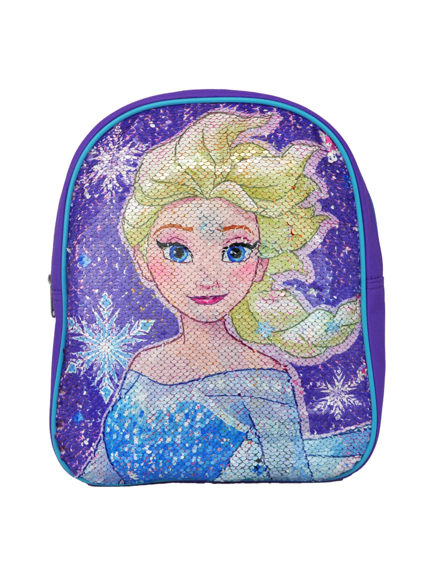 Frozen Girls 12" Small Backpack with Reversible Sequins Elsa Anna Purple - image 1 of 4