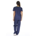 thumbnail image 3 of Just Love Women's Scrub Sets - Comfortable Medical & Nursing Scrubs (Navy with Lime Trim, 1X), 3 of 3