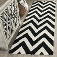 thumbnail image 3 of SAFAVIEH Cambridge Kaitlyn Zig Zag Stripes Wool Area Rug, Black/Ivory, 6' x 6' Square, 3 of 10