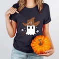 thumbnail image 6 of Wiyuqeen Halloween Pumpkin Shirt Women Funny Ghosts Graphic Tees Short Sleeve Crewneck Fall T-Shirt Thanksgiving Gift Tops S-XXL, 6 of 8
