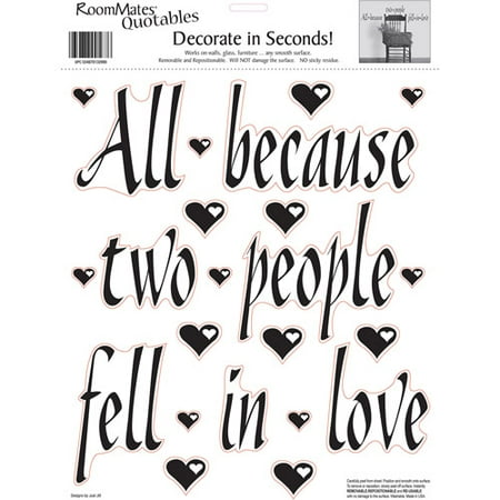 RoomMates All Because Two People Fell In Love Peel and Stick Wall Decals, Single Sheet