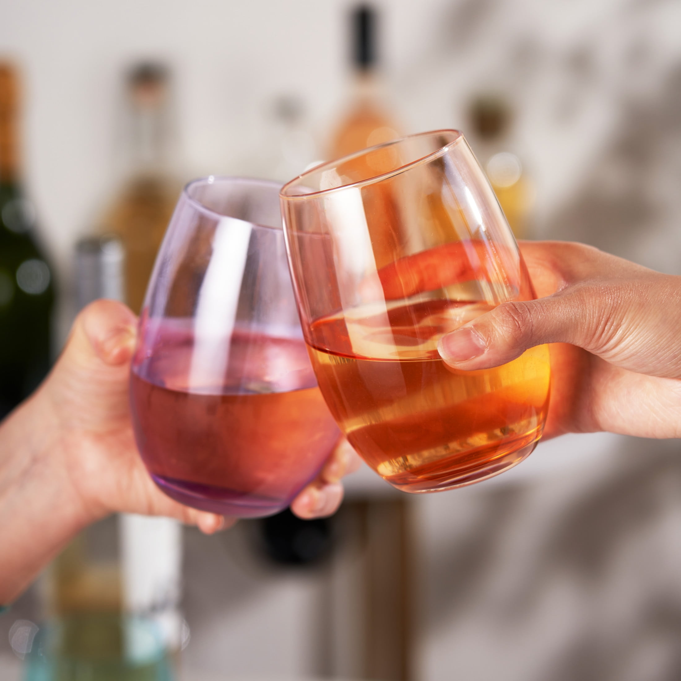 True Wine Glasses, Cocktail Drinking Glasses, 18.5 oz, Set of 6, Multicolor
