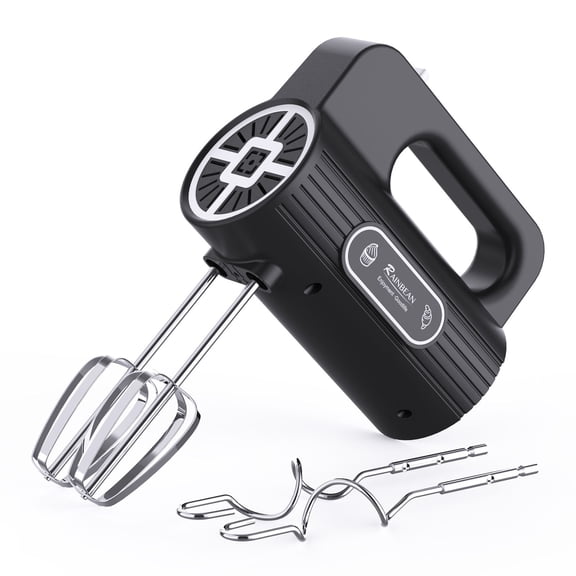 5 Speed Hand Mixer Electric Handheld with 2 Beaters, 2 Dough Hooks, Cookie Mixer with Turbo Boost, Food Beater for Kitchen Baking Cakes, Eggs, Cream, Stainless Steel