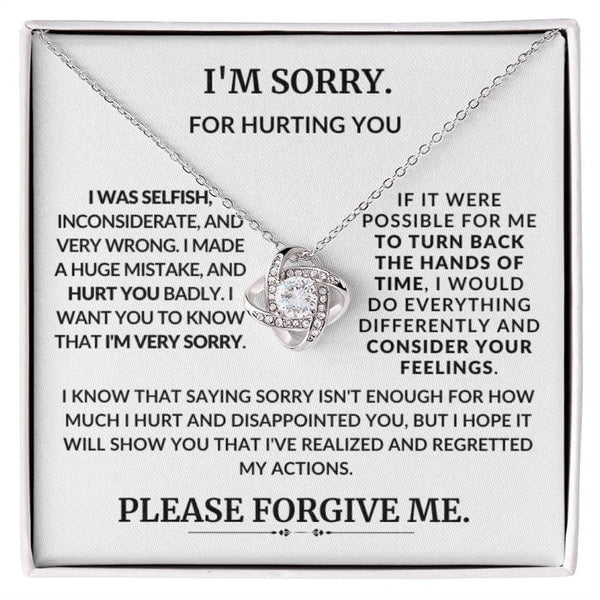 Surprise Sorryfor Girlfriend/Wife - Necklace, White Love Knot Necklace