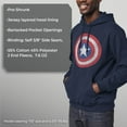 thumbnail image 6 of Men's Marvel Captain America Classic Shield Pull Over Hoodie Navy Blue 2X Large, 6 of 9