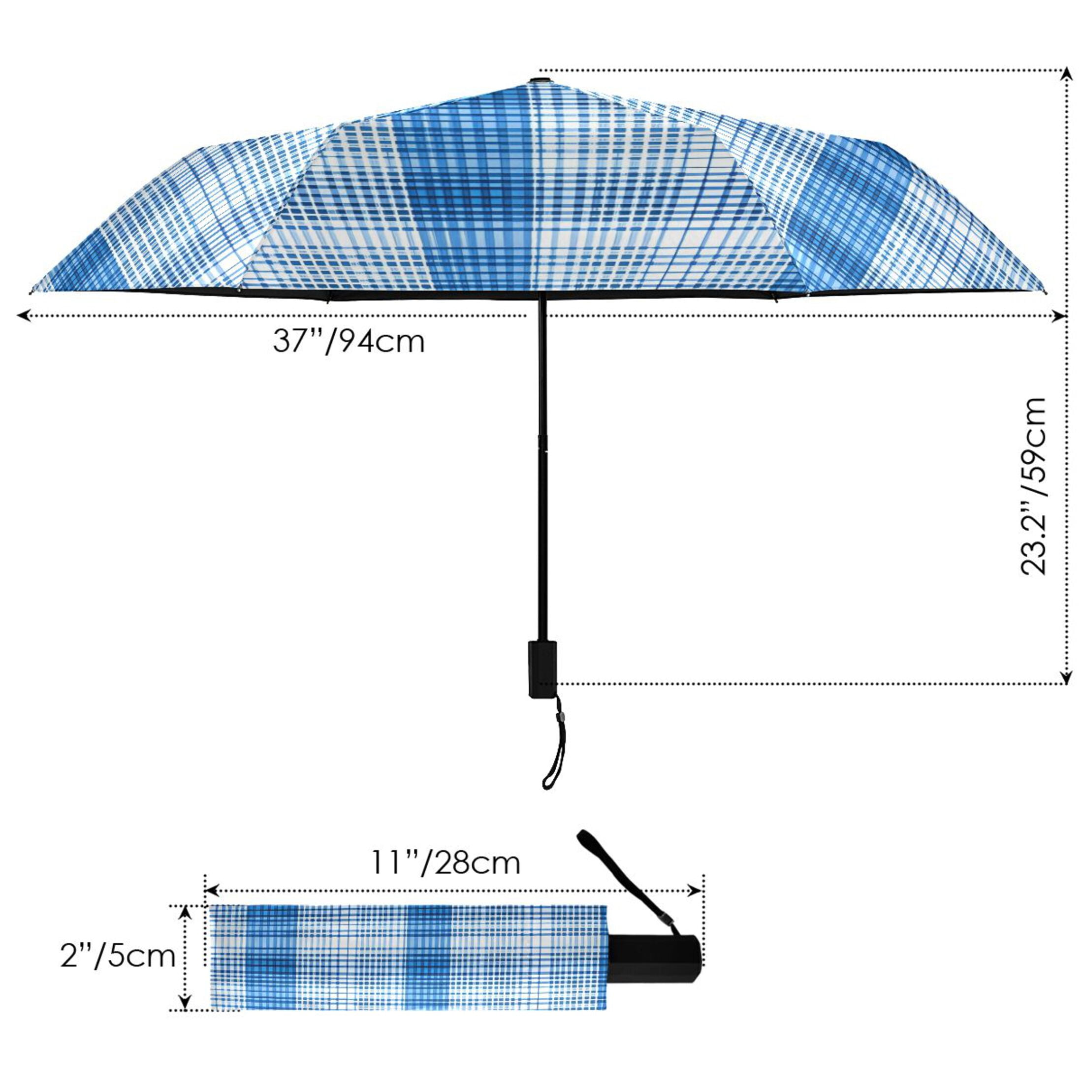 ALAZA Checkered Grid-a7 UPF 50+ Compact Folding Umbrella for Rain Travel Umbrella Packable