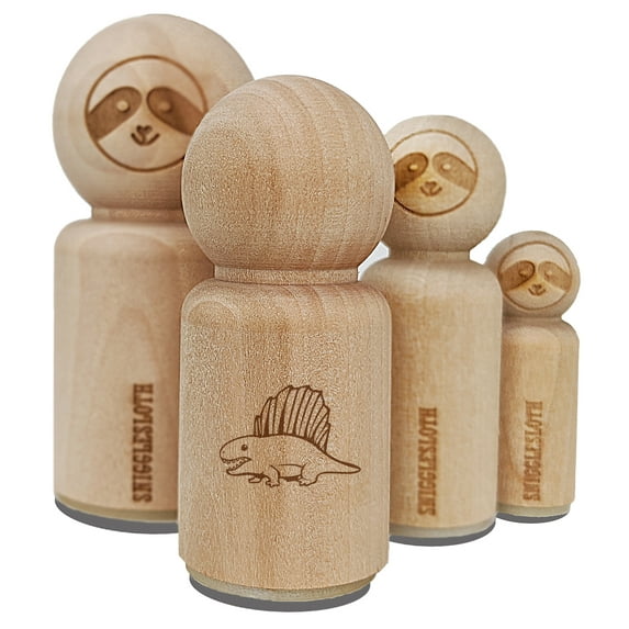 Wary Dimetrodon Dinosaur with Dorsal Sail Fin Rubber Stamp for Scrapbooking Crafting Stamping - Medium 1 Inch
