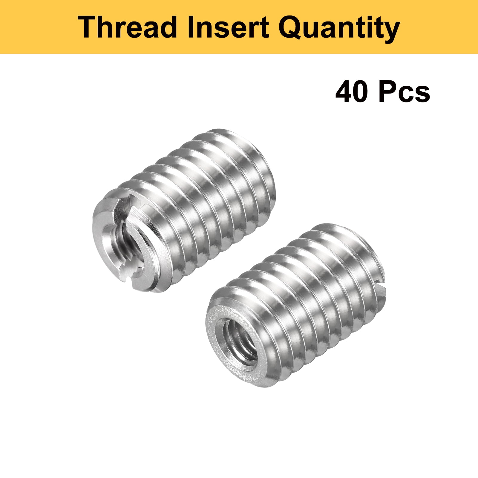 Uxcell 40pcs Thread Repair Inserts M10 x 1.5 Male to M5 x 0.8 Female Thread 15mm Long Stainless Steel Reducing Nuts Metric Self Tapping Sleeves