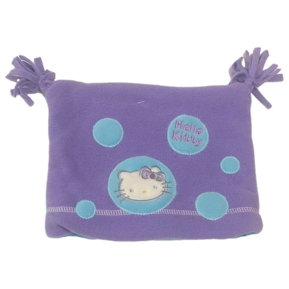 Girls Purple & Blue Fleece Hello Kitty Joker Style Winter Hat