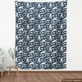 thumbnail image 4 of Ambesonne Nautical Fabric by the Yard Upholstery, Fishes Turtles Octopus Art, 5 Yards, Dark Slate Blue White, 4 of 5