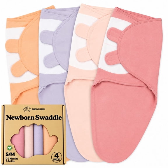 4-Pack Organic Cotton Baby Swaddle Blanket Set – Soft Breathable Receiving Blankets for Newborn Boys & Girls