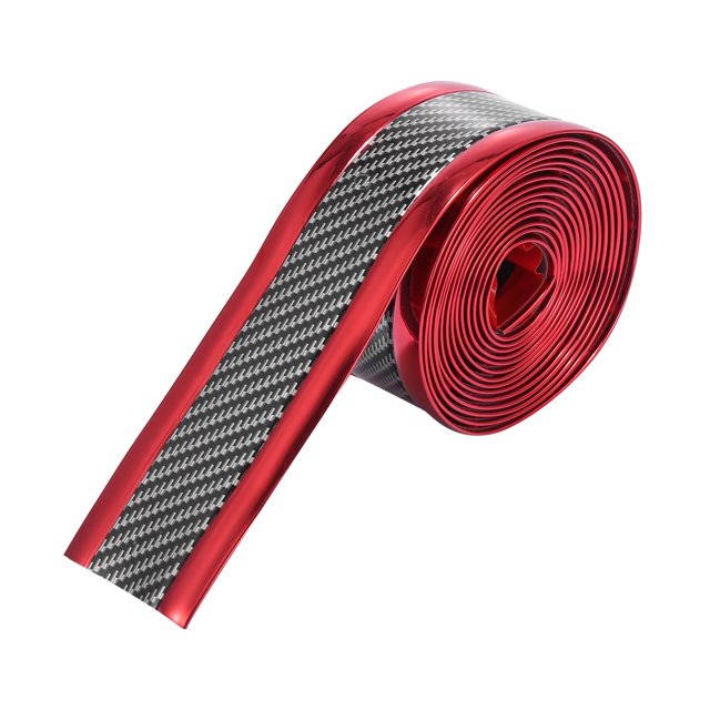 5cmx3 Meter Universal Door Sill Protector Edge Trunk Bumper Scratch Guard Strip for Vehicle Carbon Fiber Pattern Red