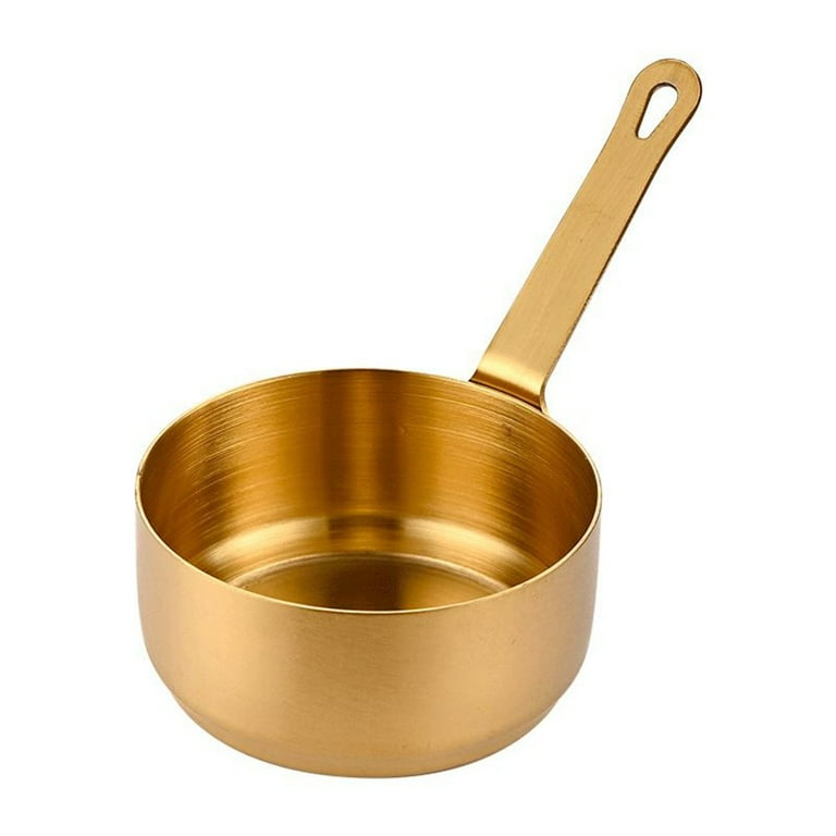 Small saucepan Ø 8 cm stainless steel with gold plated handle