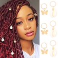 thumbnail image 1 of Formery Caja de conchas con clip trenzado, mariposa dorada, accesorios para rastas africanas, dijes para el cabello, anillos, joyería para mujeres y niñas negras (6 unidades), 1 of 5