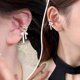 thumbnail image 2 of Clip para oreja con lazo blanco puro para chica de ballet, temperamento moderno para mujer, dulce nicho de alta gama, sin perforación en la oreja, clip para hueso de oreja, 2 of 6