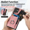 thumbnail image 2 of ELEHOLD Wallet Case for Samsung Galaxy S21,with Card Holder 360° Rotation Ring Holder Stand Function Shockproof Anti-Scratch Protective Luxury Leather Purse Case,pink, 2 of 8